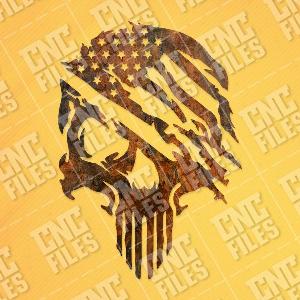 Tattered American Flag skull Design files