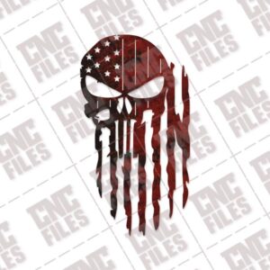 Tattered USA Flag Skull Design files