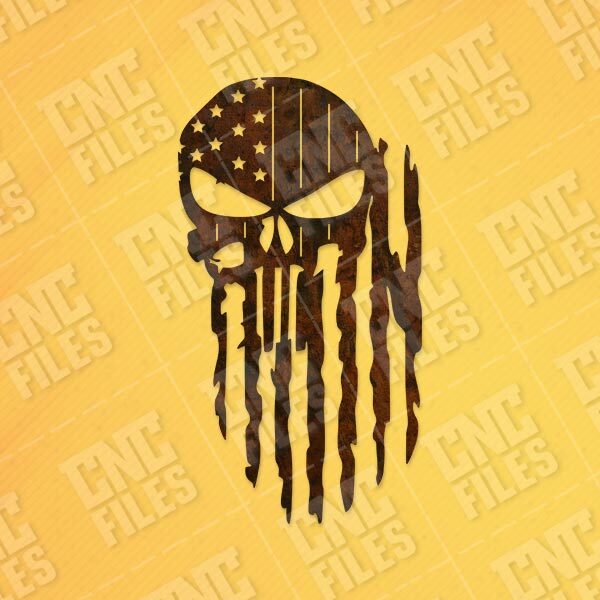 Tattered USA Flag Skull Design files