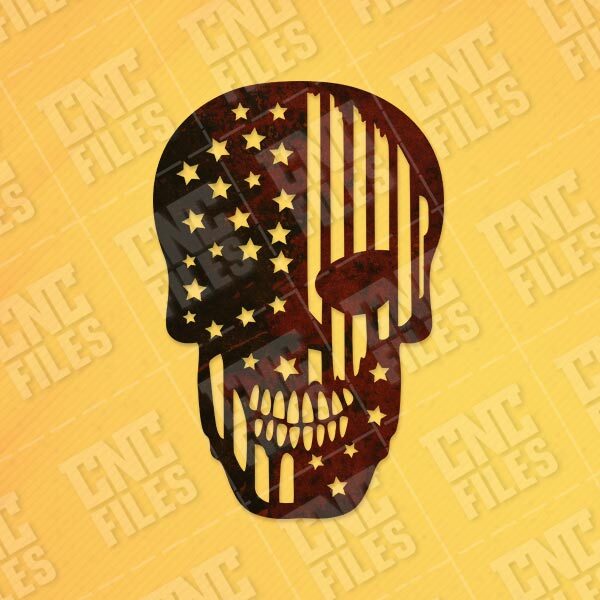 Tattered USA Flag Skull Design files