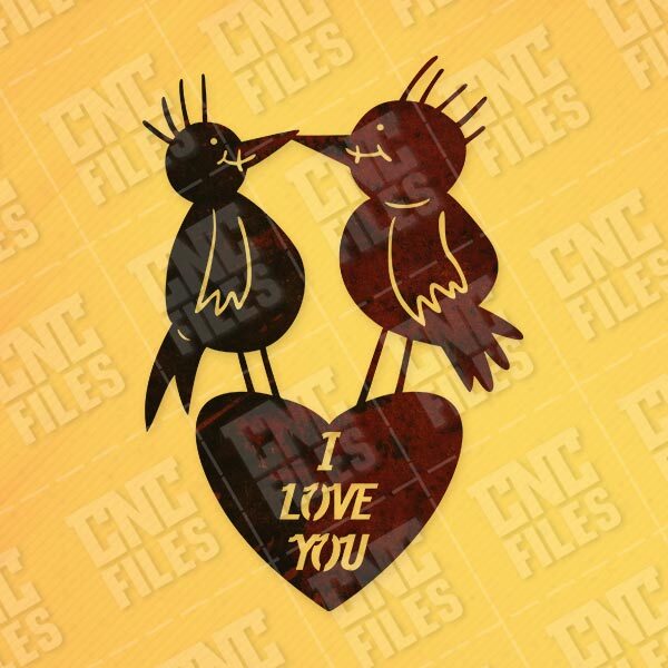 Love birds with heart design files