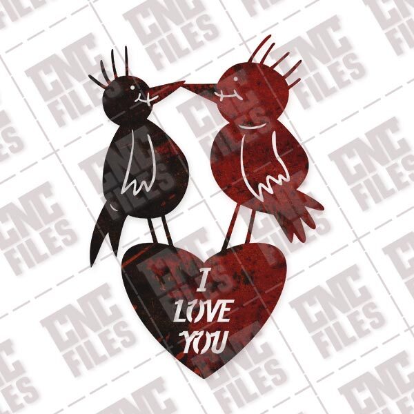 Love birds with heart design files
