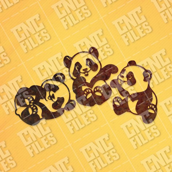 Three panda babies vector design files