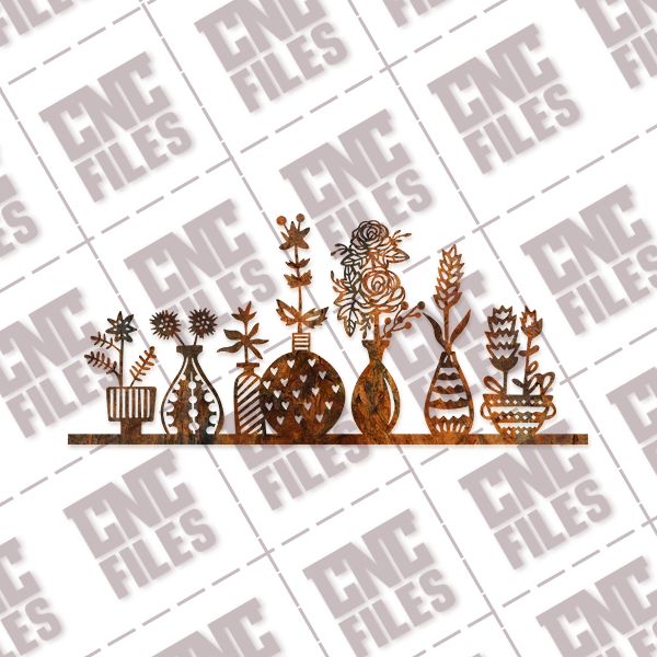 Vases wall decor vector design files