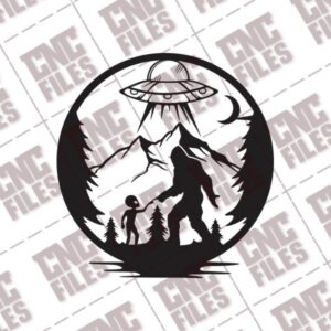 Alien and Bigfoot DXF File Image