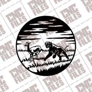 Lioness Hunting DXF File Image