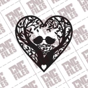 Lovely Birds Heart DXF File