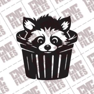 Raccoon in Trash DXF File