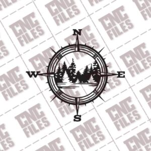 Trees Compass Scene DXF File