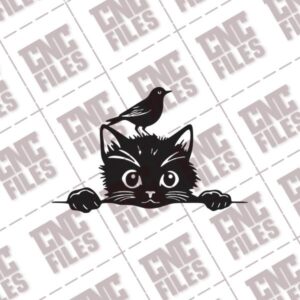 Cat with Bird DXF Files